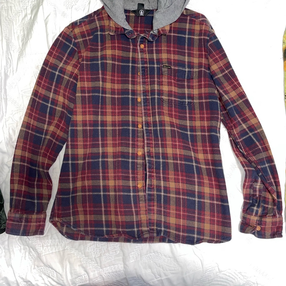 Volcom Red and Blue Plaid Shirt